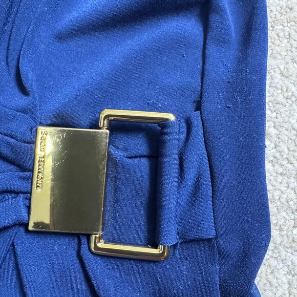 Michael Kors Womens Navy Blue Work Top With Side Cinch Buckle Detail Sz XL READ - Picture 16 of 16